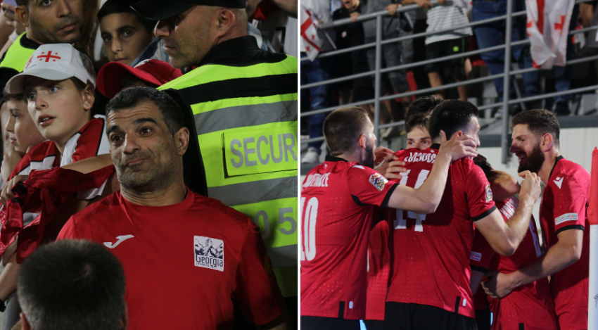 PHOTO: მთელი გულით ქომაგობდა! - ვახტანგ ახობაძე საქართველოს ნაკრების თამაშს დაესწრო