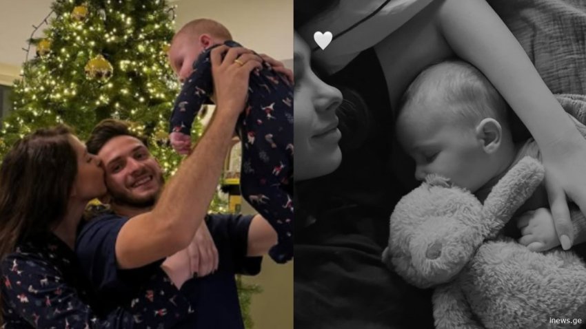 „მამას ჰგავს“ – ხვიჩა კვარაცხელიამ და ნიცა თავაძემ პატარა დამიანეს სახე პირველად გამოაჩინეს