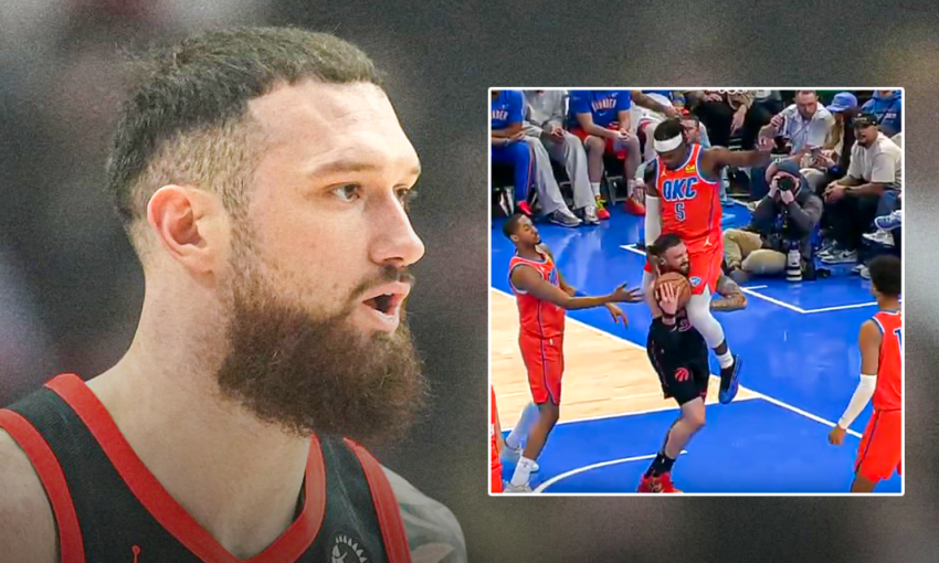 VIDEO: კურიოზული მომენტი! - სანდრო მამუკელაშვილს მეტოქე  კისერზე შეაჯდა